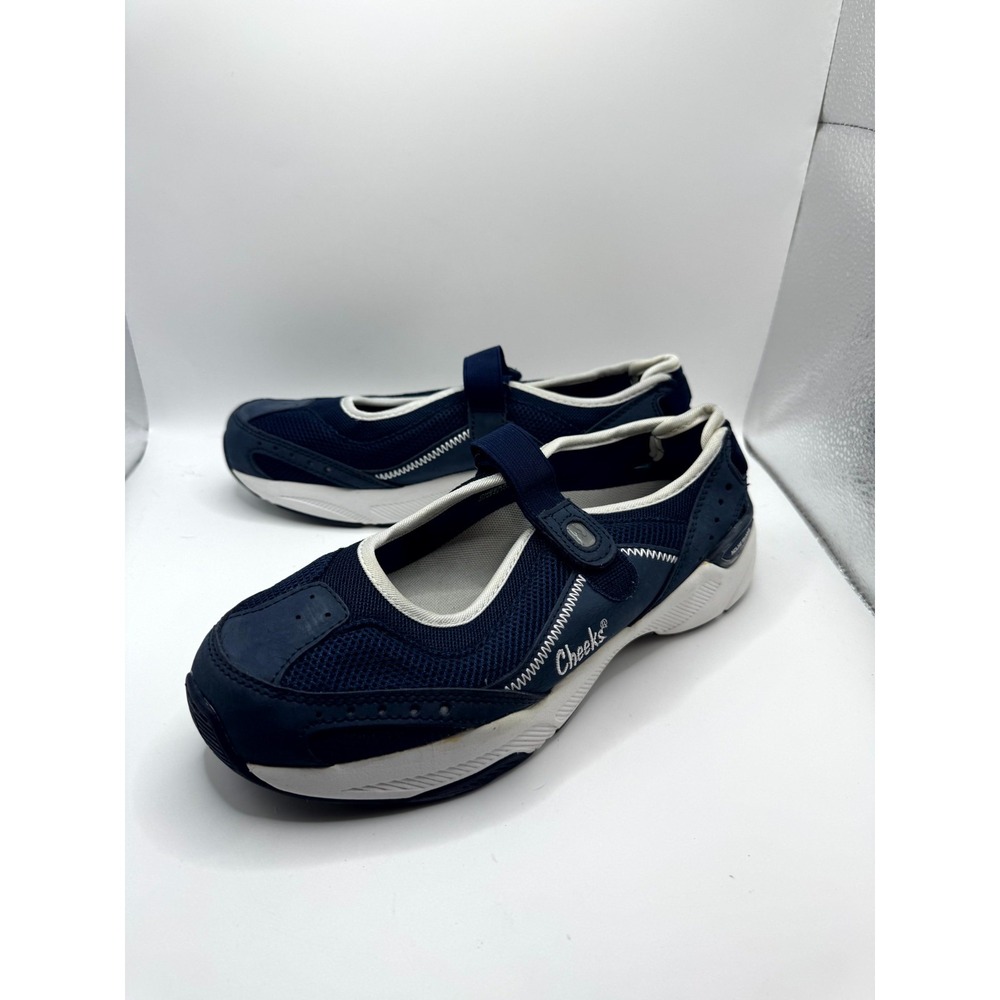 Tony Little Cheeks Women 8 Mary Jane Sneaker Navy Blue Leather Incline Training